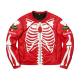 Skeleton Vanson Red Leather Jacket